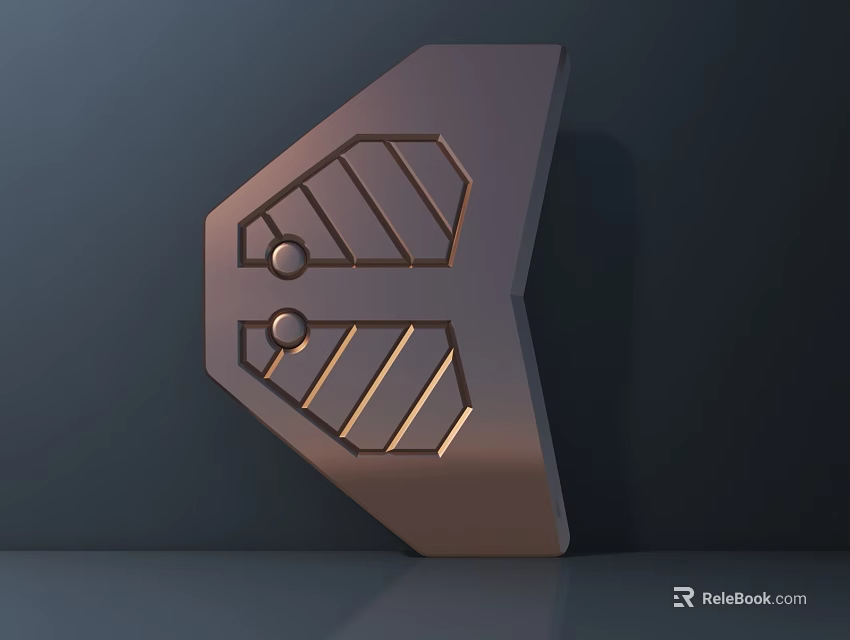 Public Facility Metal Structure With Geometric Design Louvre Stripes And Circular Holes 3d model 