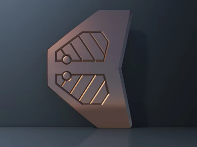 Public Facility Metal Structure With Geometric Design Louvre Stripes And Circular Holes 3d model