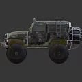 Camouflage Off Road Monster Truck With Solar Panel Roof Large Tires And Front Lights