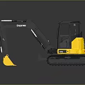 John Deere Black Yellow Excavator With Tracks And Front Bucket Construction Model