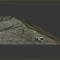 Stacked Natural Stone Slabs With Green Gray Textured Surface And Top Marker