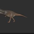 Reptile Dinosaur 3D Model With Spotted Skin In Standing Posture On Dark Background