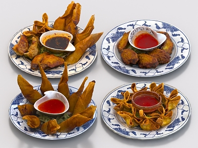 Food Cooked Food Stir-fried Vegetables Steamed Dumplings Chinese Food Sichuan Food Hunan Food Fried Chicken Stew Grilled Chicken Wings 3d model