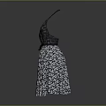 Stylish Halter Neck Black Dress With Fitted Patterned Bodice And Pleated Skirt Design