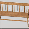 Wooden Leisure Chair with Slatted Backrest and Armrests Sturdy Design for Relaxation