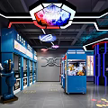 Modern Hi Tech Amusement Park Featuring Interactive Games Colorful Lights And Fun Facilities