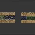 Stacked Wooden Crates With Grid Strapping Colored Panels And Pallet Bases
