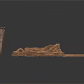Rusty Metal Chain With Two Conical Stakes Coiled On White Surface