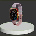 Smartwatch With White Strap And Digital Display For Health Monitoring On Silver Platform