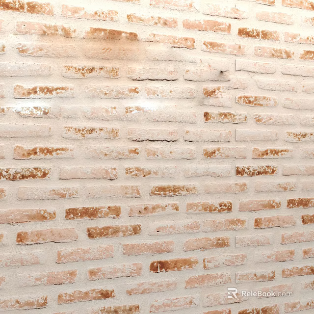 Brick Wall Texture With Beige Brown Tones For Distressed Modern Interior Design 3d model 