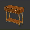 Modern Wooden Shoe Cabinet With Two Drawers And Lower Storage Shelf