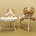 Modern Single Chair Design With Bow Backrest And Woven Seat Wooden Legs For Interior