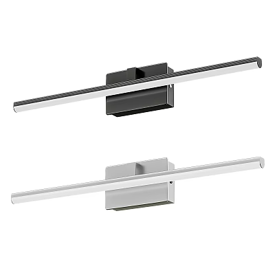 Modern Minimalist Wall Sconce With Black And Silver Long Strip Metal Design 3d model