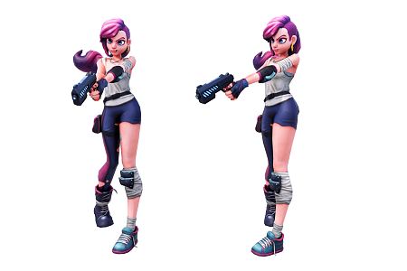 Modern game characters with guns 3d model