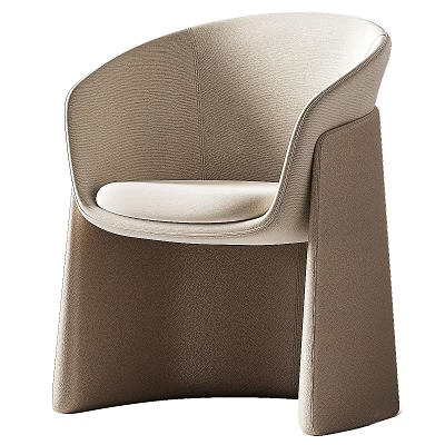 Elegant Modern Single Chair With Soft Cushioned Seat And Curved Backrest Design 3d model