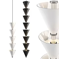 Modern Black And White Conical Pendant Lights With Stacked Design And Elegant Shade