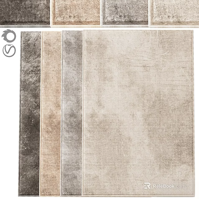 Square Rugs In Neutral Tones With Soft Texture For Modern Home Decor 3d model