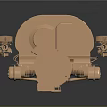 3D Rendered Detailed Mechanical Engine Featuring Gears Pipes And Metallic Components
