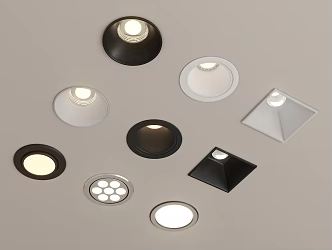 Modern downlight spotlight combination 3d model