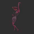 Elegant Woman In Purple Dress Dancing With Microphone And High Heels