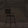 Modern Leather Bar Stool With Wooden Legs And Sleek Minimalist Design