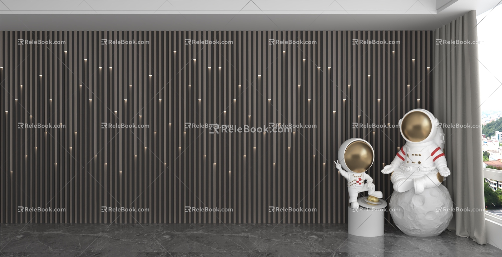 Modern background wall 3d model