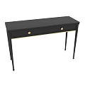Black Dressing Table With Gold Accents And Drawers For Bedroom Interior Design