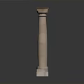 Classical Architectural Stone Column With Ornate Capital And Solid Base Design Element