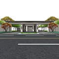 new chinese style gate 3d model