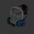 Firefighting Respirator Mask With Blue Filters And Black Strap For Safety Protection
