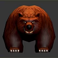 Red Bear 3D Model With Fierce Expression And Detailed Fur Texture
