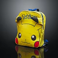 Yellow Pikachu Backpack With Cartoon Design Black Ears Red Cheeks And Pokémon Logo