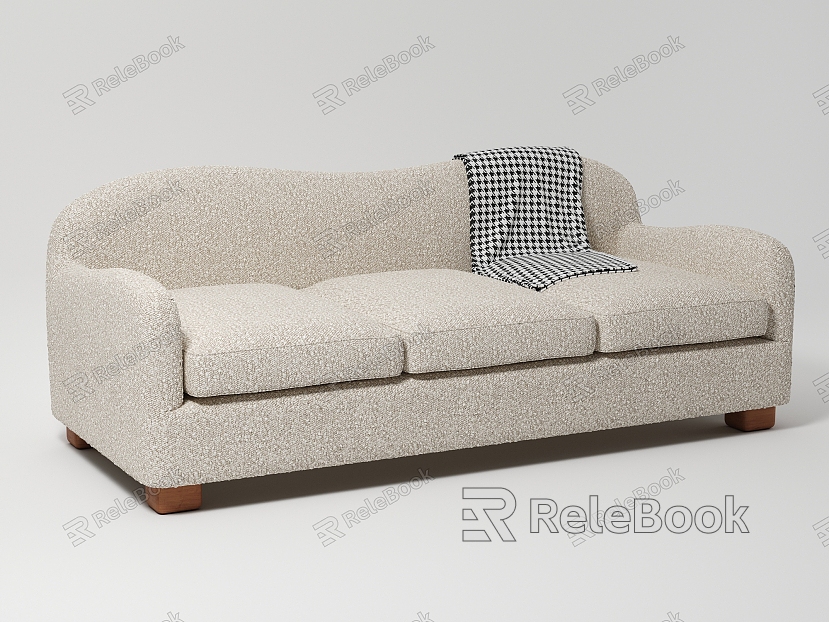 Modern three-person sofa sofa model