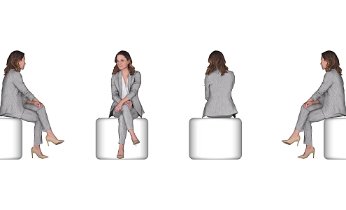 Fashion Women Business Office Characters Temperament Beauty Sitting Posture Women 3d model