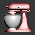Electric Red Stand Mixer With Metal Mixing Bowl And Modern Design