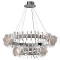 Modern Circular Chandelier With Transparent Crystal Elements And Metal Frame Design 3d model