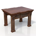 Classic Solid Wood Furniture Table With Intricate Carved Legs And Elegant Design