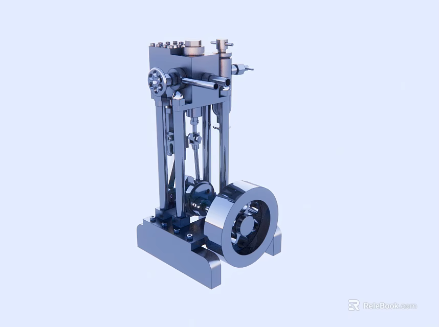 Advanced Industrial Mechanical Device With Metal Frame And Rotary Wheel Parts 3d model 