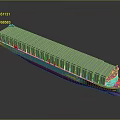 Large Cargo Ship With Blue And Red Hull Carrying Stacked Containers On Deck