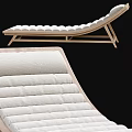 Modern Lounge Chair With Wooden Frame And Soft White Padded Cushion Design