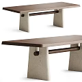 NAVASOTA Modern Dining Table Modern Dining Table Rectangular Dining Table Wood Grain Dining Table 3d model