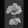 Black Cropped Top And Shorts Two Piece Outfit With Cutout Design And Stitched Details