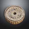 Circular Woven Wicker Basket With Hollow Center Design For Home Storage Decor
