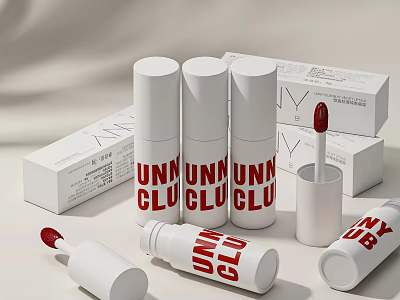 UNNY CLUB Lip Gloss Display With White Packaging 3d model