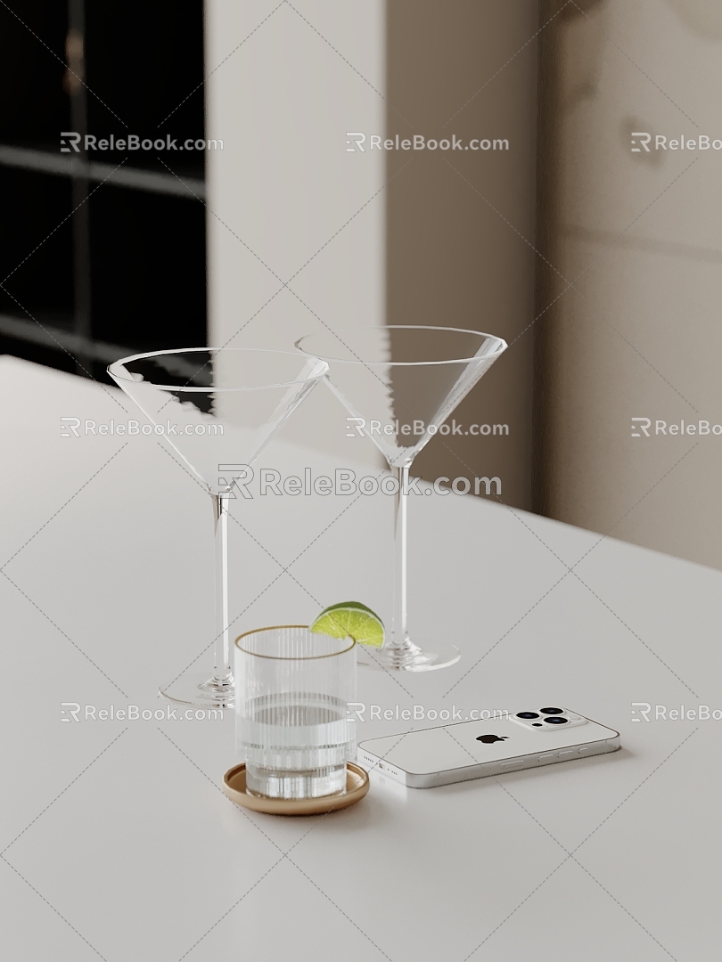 Modern Ornaments Combination Fruit Wine Glass Water Cup Ornaments Kitchen 3d model