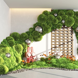 Indoor Landscape Landscaping Moss Landscape Plants 3d model