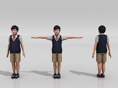 People and Characters Boys Students Children Boys Chinese Boys 3d model
