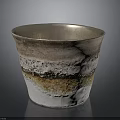 Handcrafted Ceramic Cup With Gradient Colors And Textured Surface For Home Decor