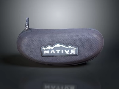 Grey Native Eyeglass Case With Mountain Design Durable Portable Protective Accessory 3d model