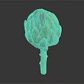 Fresh Whole Artichoke With Green Purple Bracts And Stem On Dark Background